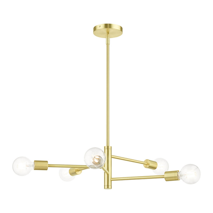 Livex Lighting 45865-12 Five Light Chandelier, Satin Brass