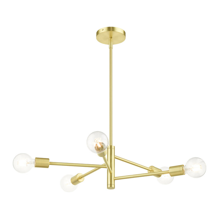 Livex Lighting 45865-12 Five Light Chandelier, Satin Brass