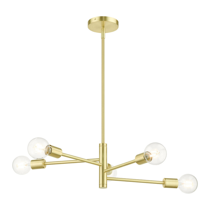 Livex Lighting 45865-12 Five Light Chandelier, Satin Brass