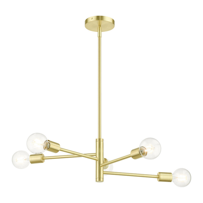 Livex Lighting 45865-12 Five Light Chandelier, Satin Brass