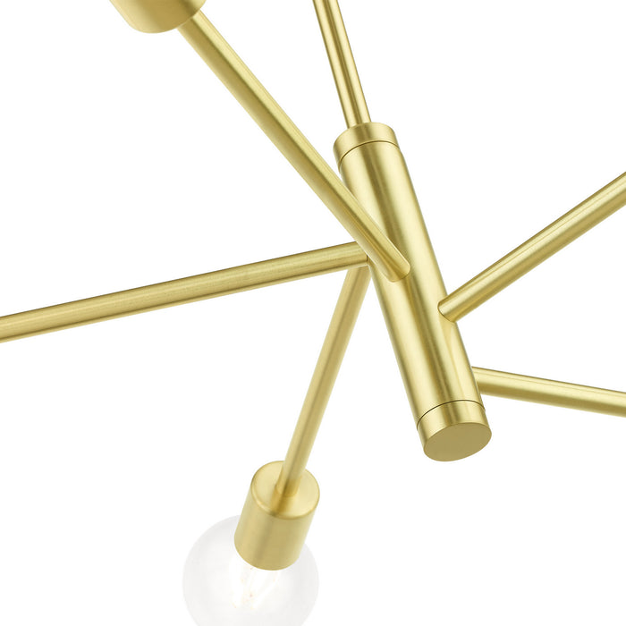 Livex Lighting 45865-12 Five Light Chandelier, Satin Brass