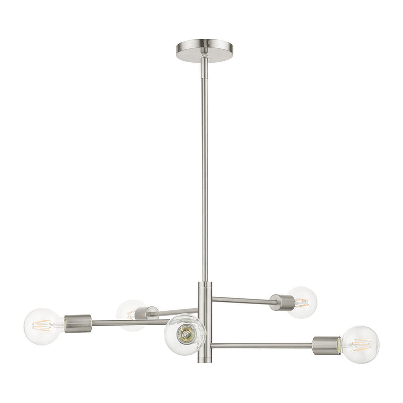 Livex Lighting 45865-91 Five Light Chandelier, Brushed Nickel