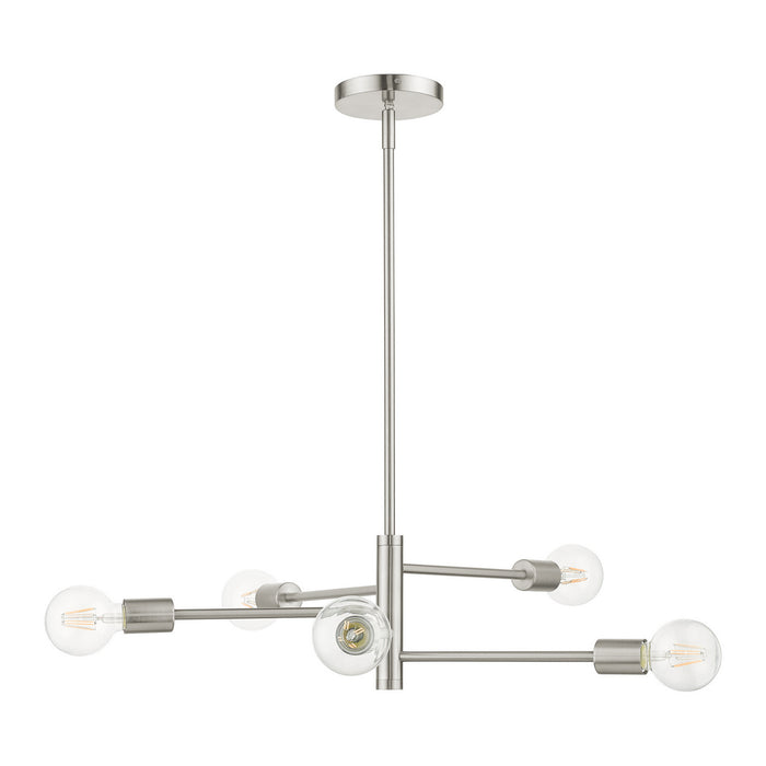 Livex Lighting 45865-91 Five Light Chandelier, Brushed Nickel
