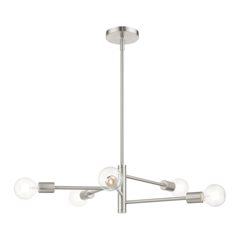 Livex Lighting 45865-91 Five Light Chandelier, Brushed Nickel