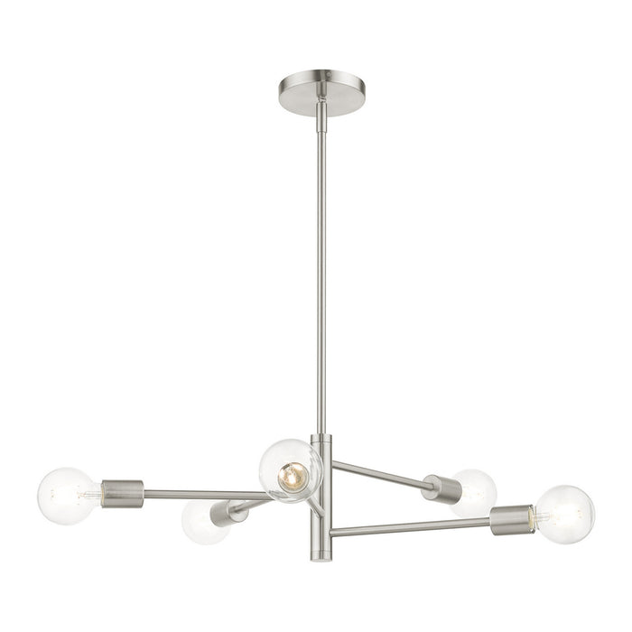 Livex Lighting 45865-91 Five Light Chandelier, Brushed Nickel