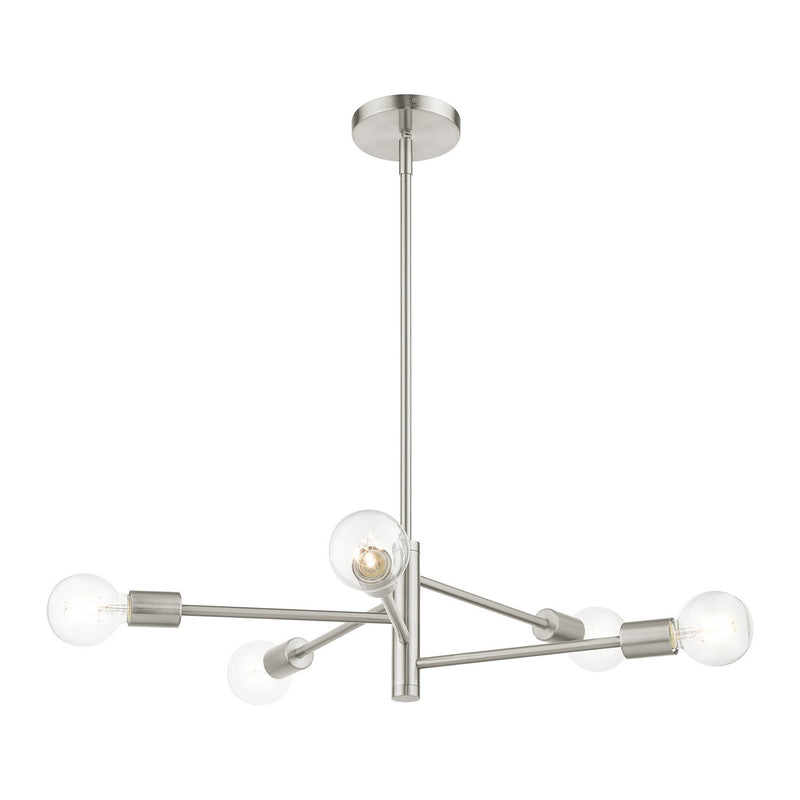Livex Lighting 45865-91 Five Light Chandelier, Brushed Nickel