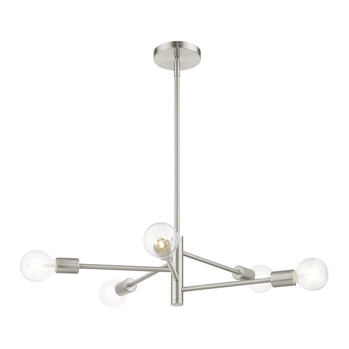 Livex Lighting 45865-91 Five Light Chandelier, Brushed Nickel