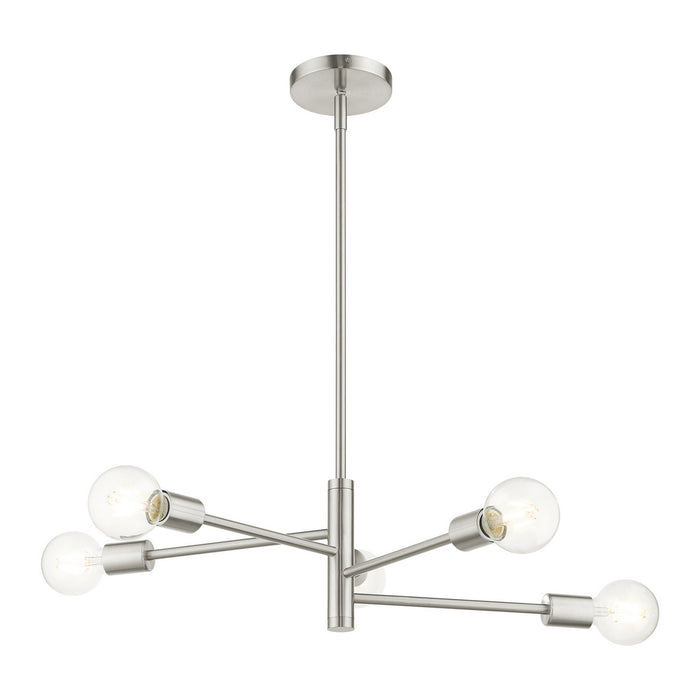 Livex Lighting 45865-91 Five Light Chandelier, Brushed Nickel