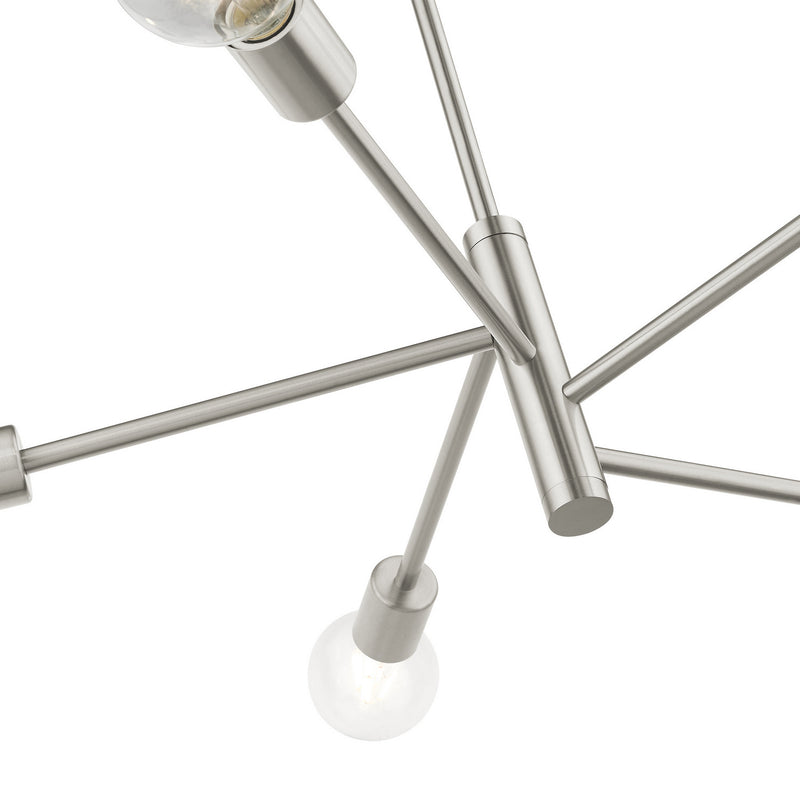 Livex Lighting 45865-91 Five Light Chandelier, Brushed Nickel