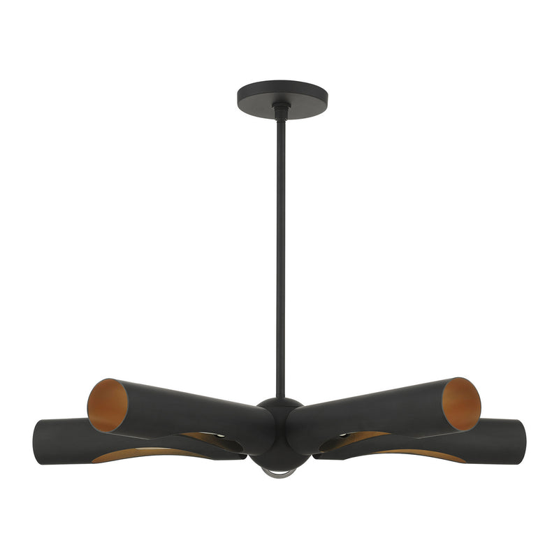 Livex Lighting 45895-04 Five Light Chandelier, Black