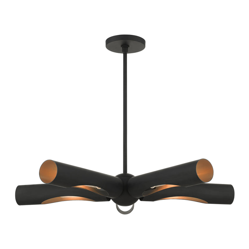 Livex Lighting 45895-04 Five Light Chandelier, Black