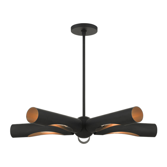 Livex Lighting 45895-04 Five Light Chandelier, Black