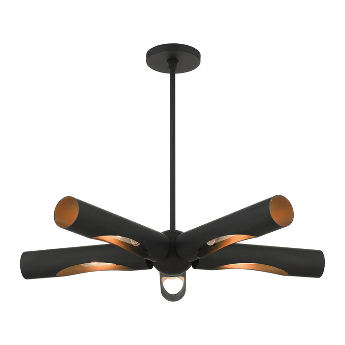 Livex Lighting 45895-04 Five Light Chandelier, Black
