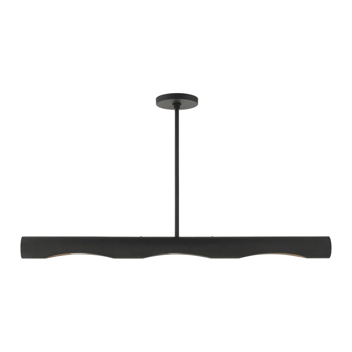 Livex Lighting 45897-04 Three Light Linear Chandelier, Black
