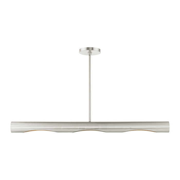 Livex Lighting 45897-91 Three Light Linear Chandelier, Brushed Nickel