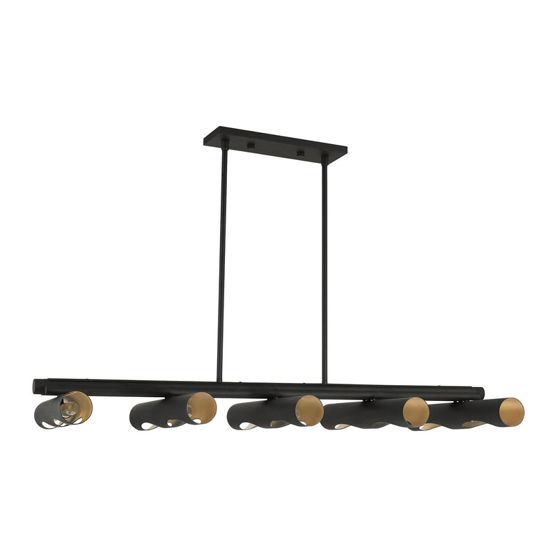 Livex Lighting 45898-04 Ten Light Linear Chandelier, Black