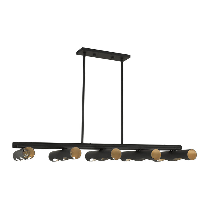 Livex Lighting 45898-04 Ten Light Linear Chandelier, Black