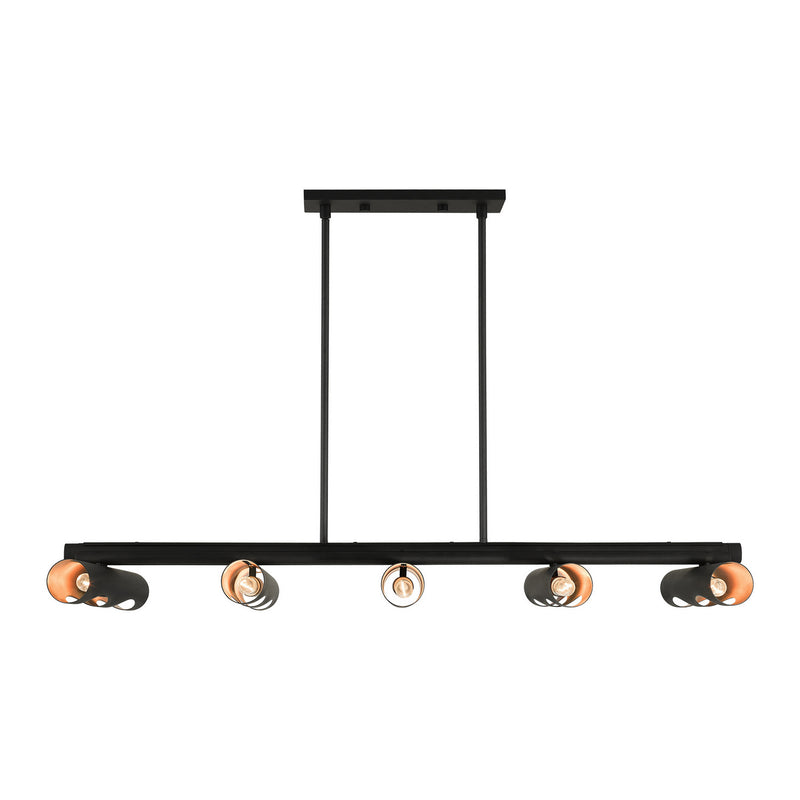 Livex Lighting 45898-04 Ten Light Linear Chandelier, Black