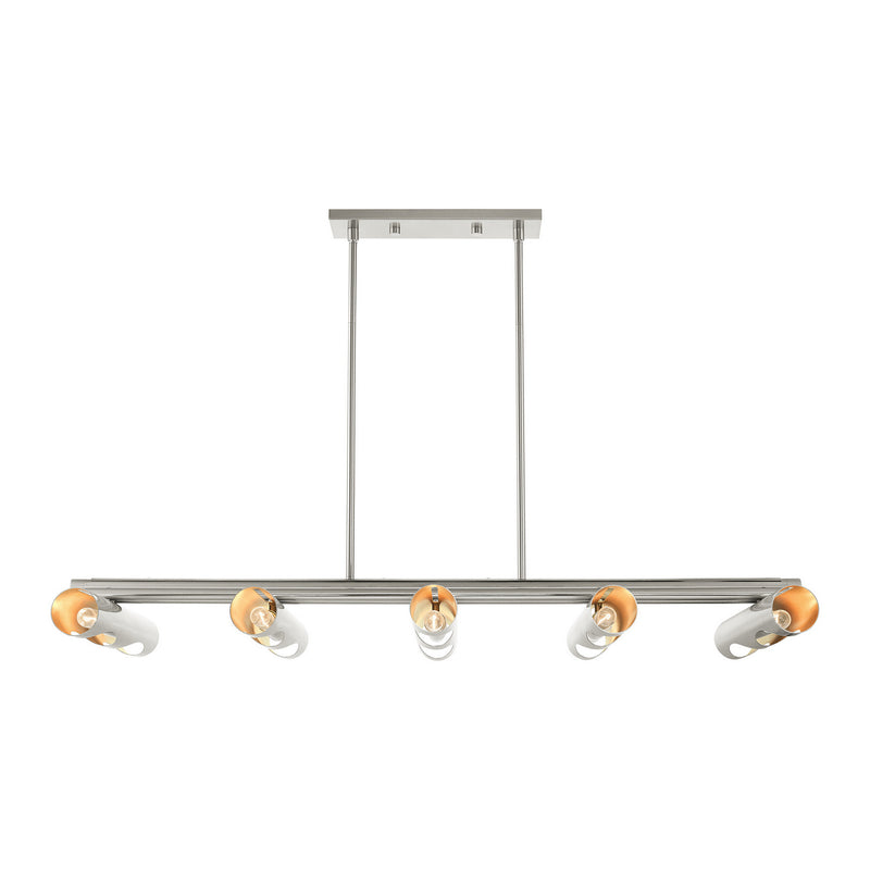 Livex Lighting 45898-91 Ten Light Linear Chandelier, Brushed Nickel