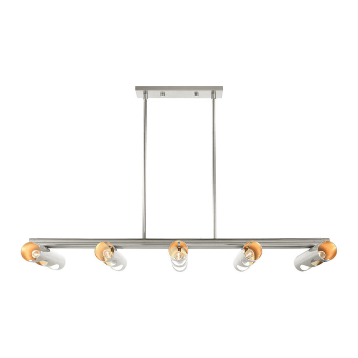 Livex Lighting 45898-91 Ten Light Linear Chandelier, Brushed Nickel