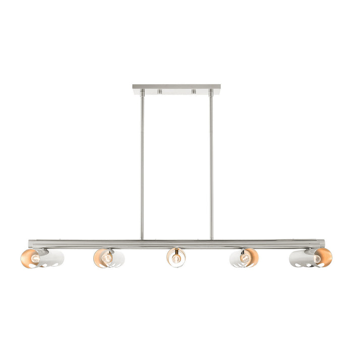 Livex Lighting 45898-91 Ten Light Linear Chandelier, Brushed Nickel
