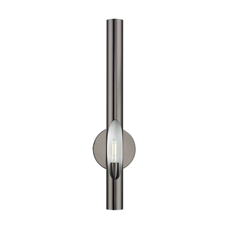 Livex Lighting 45911-46 One Light Wall Sconce, Black Chrome