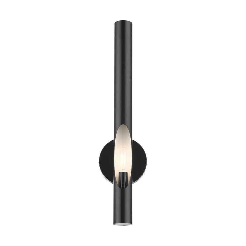 Livex Lighting 45911-68 One Light Wall Sconce, Shiny Black
