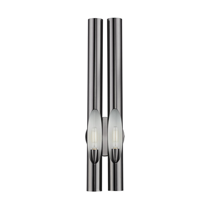 Livex Lighting 45912-46 Two Light Wall Sconce, Black Chrome