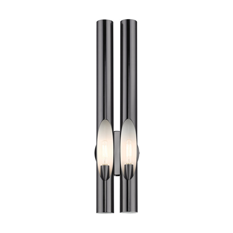 Livex Lighting 45912-46 Two Light Wall Sconce, Black Chrome