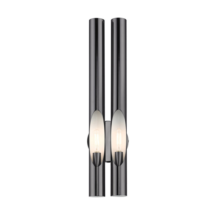 Livex Lighting 45912-46 Two Light Wall Sconce, Black Chrome