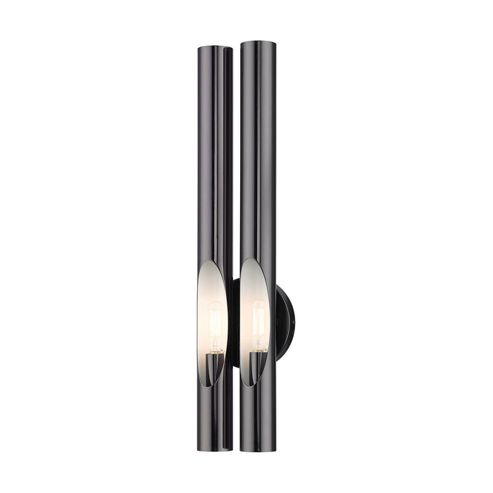 Livex Lighting 45912-46 Two Light Wall Sconce, Black Chrome