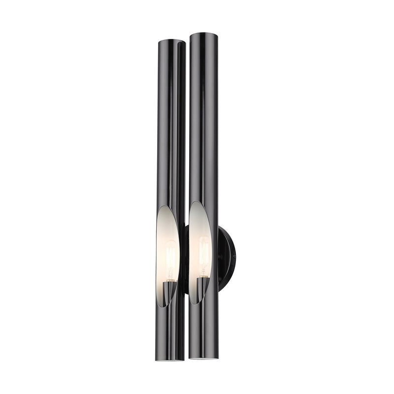 Livex Lighting 45912-46 Two Light Wall Sconce, Black Chrome