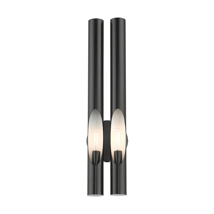 Livex Lighting 45912-68 Two Light Wall Sconce, Shiny Black
