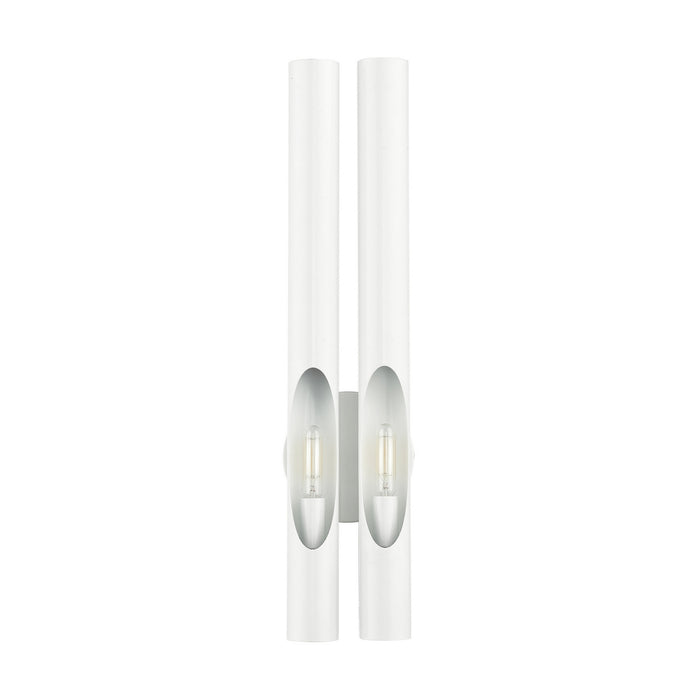 Livex Lighting 45912-69 Two Light Wall Sconce, Shiny White