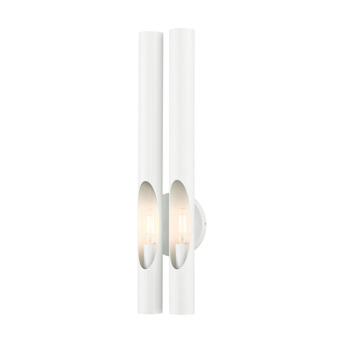 Livex Lighting 45912-69 Two Light Wall Sconce, Shiny White