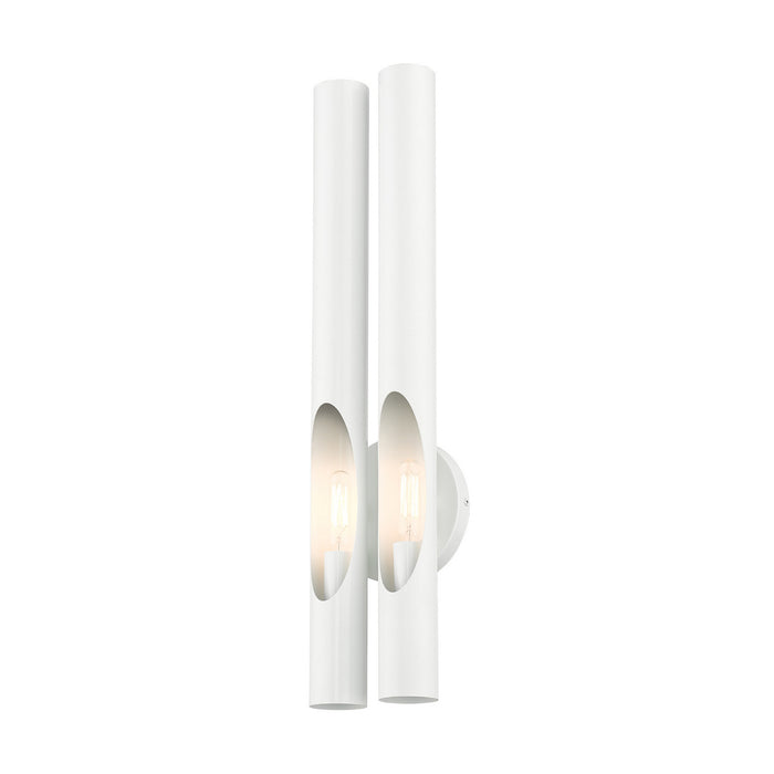 Livex Lighting 45912-69 Two Light Wall Sconce, Shiny White