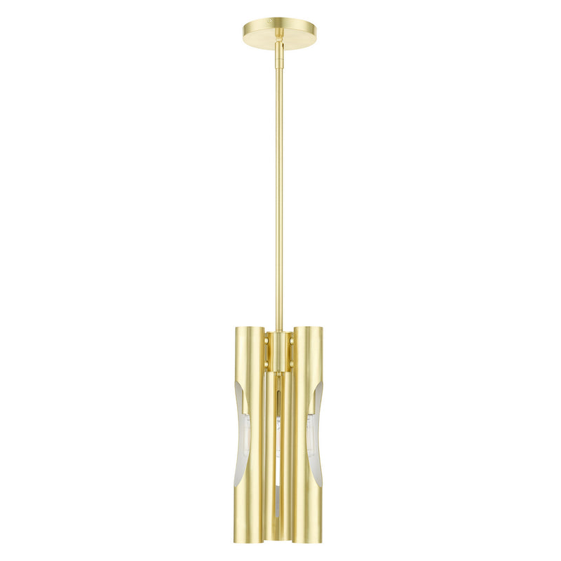 Livex Lighting 45913-12 Three Light Chandelier, Satin Brass