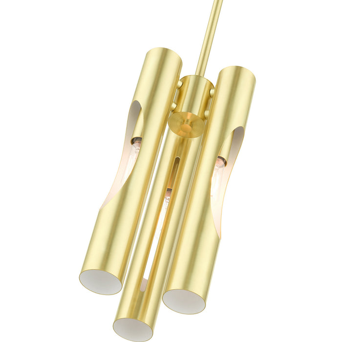 Livex Lighting 45913-12 Three Light Chandelier, Satin Brass