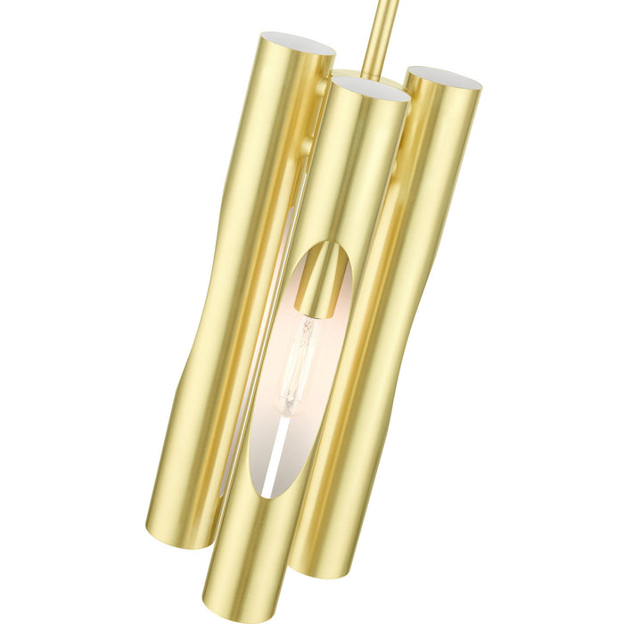 Livex Lighting 45913-12 Three Light Chandelier, Satin Brass