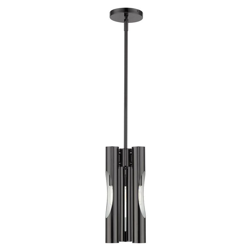 Livex Lighting 45913-46 Three Light Chandelier, Black Chrome