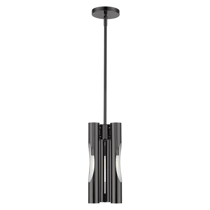 Livex Lighting 45913-46 Three Light Chandelier, Black Chrome