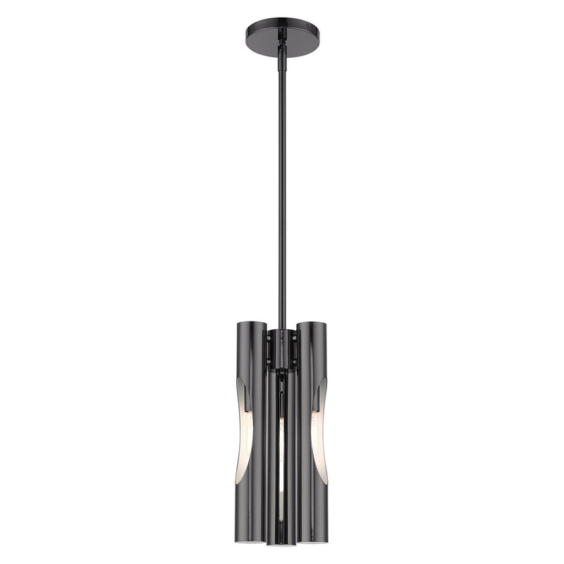 Livex Lighting 45913-46 Three Light Chandelier, Black Chrome