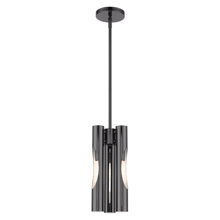 Livex Lighting 45913-46 Three Light Chandelier, Black Chrome