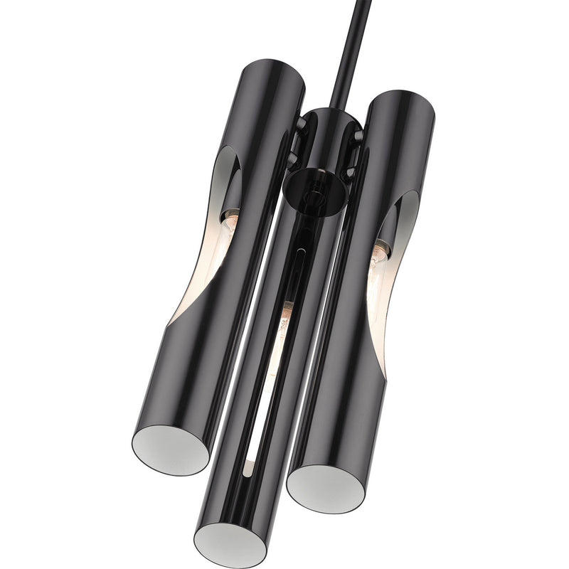 Livex Lighting 45913-46 Three Light Chandelier, Black Chrome
