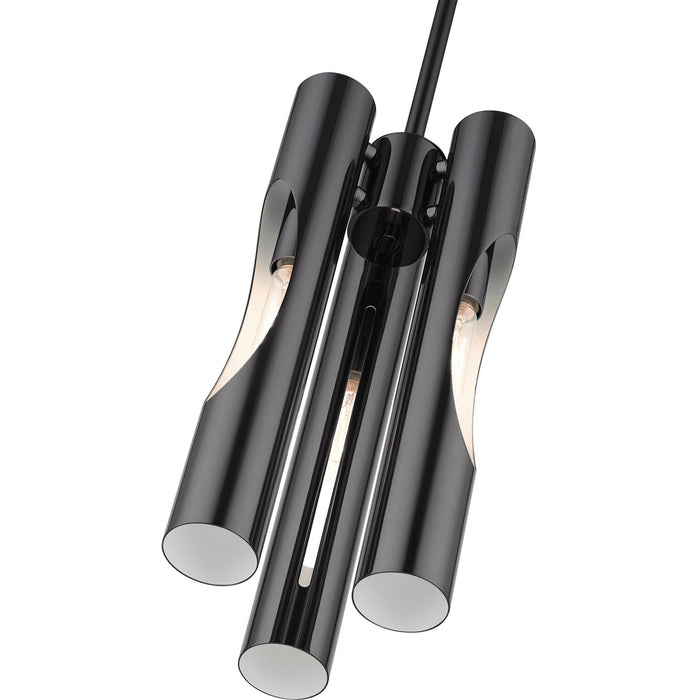 Livex Lighting 45913-46 Three Light Chandelier, Black Chrome
