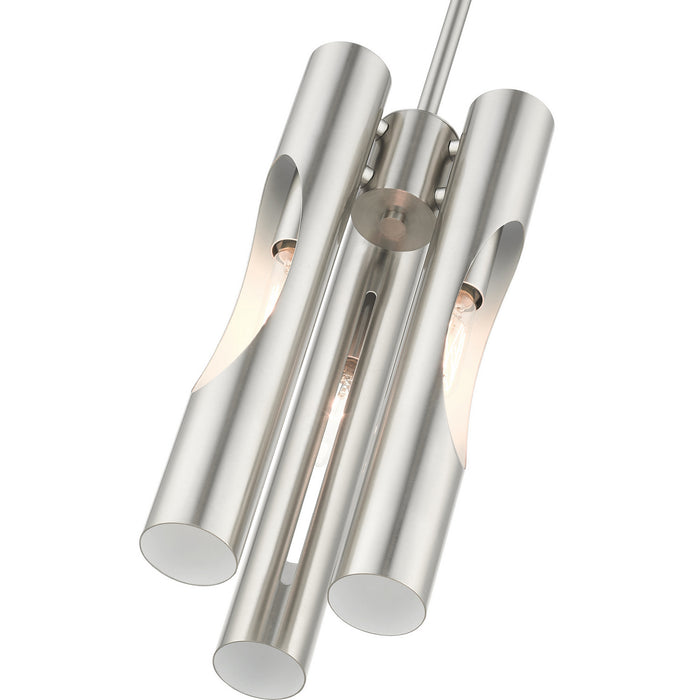 Livex Lighting 45913-91 Three Light Chandelier, Brushed Nickel
