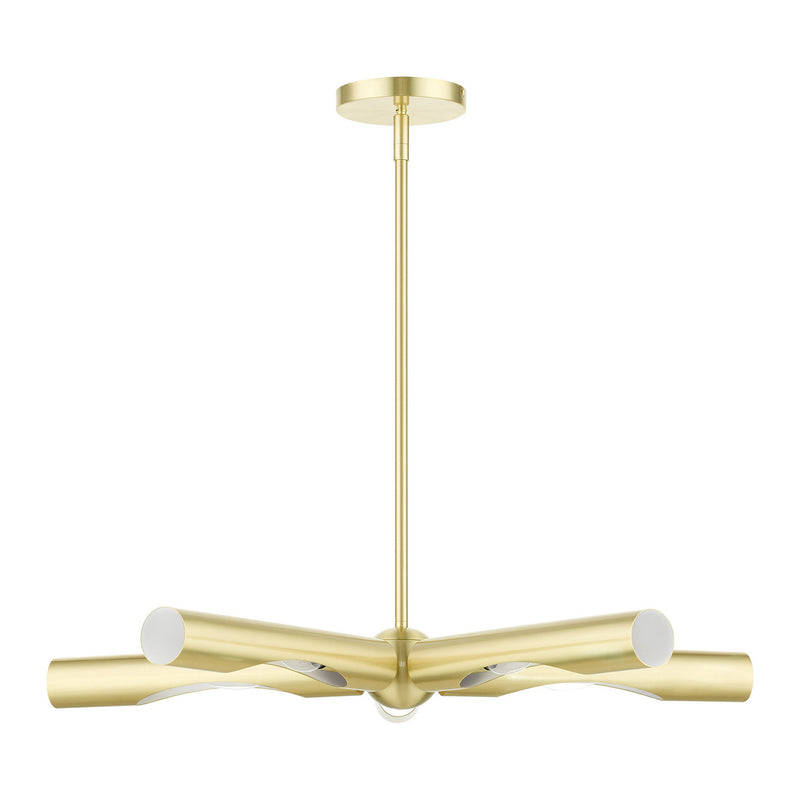 Livex Lighting 45915-12 Five Light Chandelier, Satin Brass