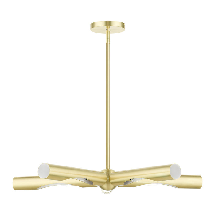Livex Lighting 45915-12 Five Light Chandelier, Satin Brass