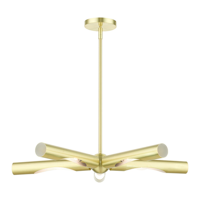 Livex Lighting 45915-12 Five Light Chandelier, Satin Brass