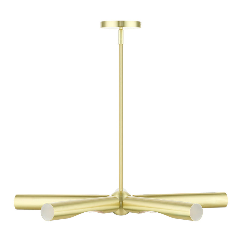 Livex Lighting 45915-12 Five Light Chandelier, Satin Brass
